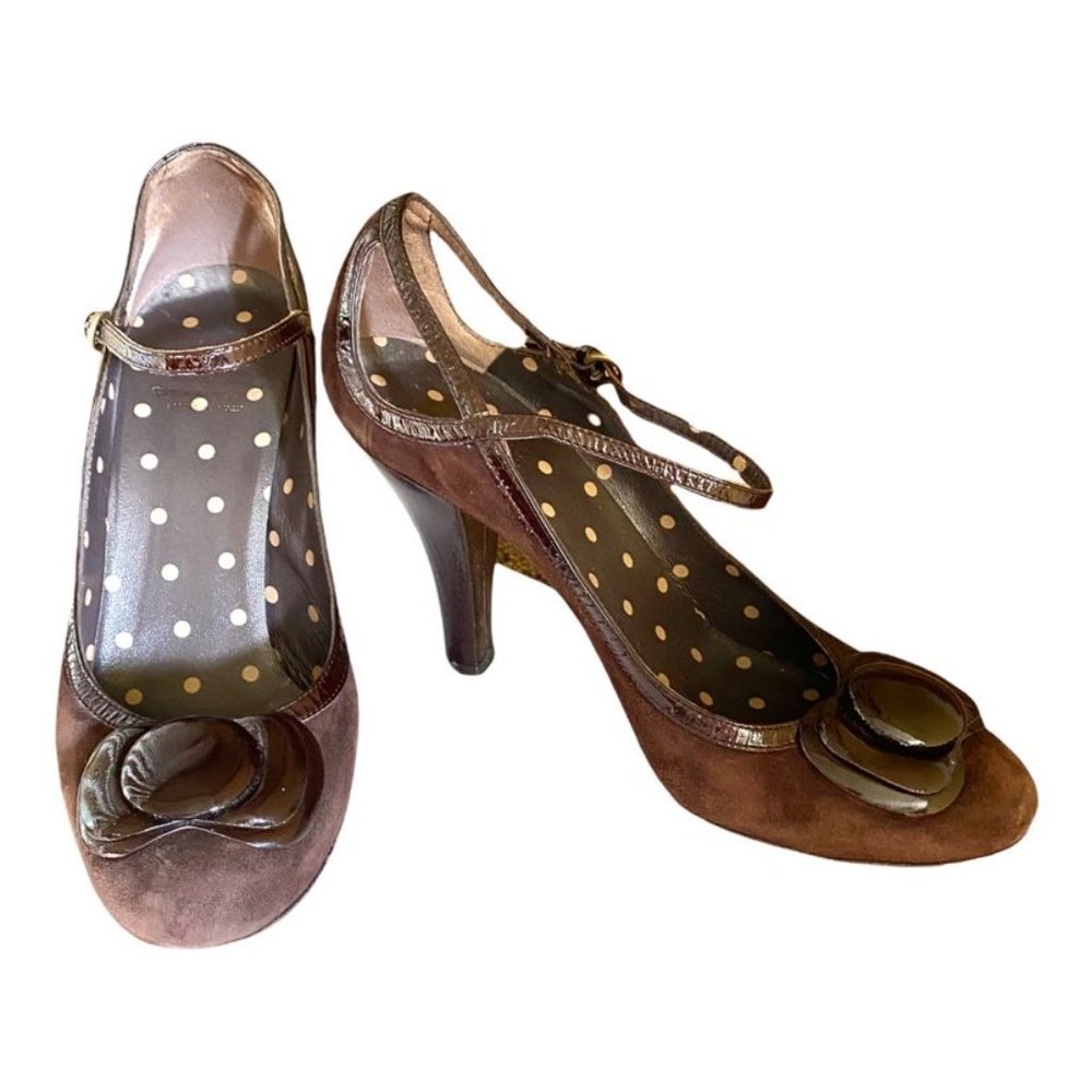 Moschino Cheap & Chic Suede Mary Jane Heels 38.5